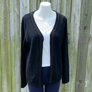Harold's Sweater/Cardigan, Black,Trim